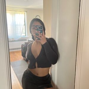 Cropped Knit Cardigan